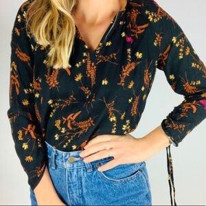 Black Point Sur Yellow Floral Long Sleeve Blouse